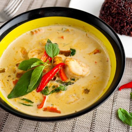 Green Curry With Shrimps + Riceberry 50g.